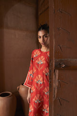 Red Moroccan Shell Print Kurta Set – Archana Shah
