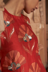 Red Moroccan Shell Print Kurta Set – Archana Shah