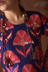 Blue Moroccan Shell Print Kurta Set