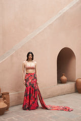 Brown Moroccan Fish Skirt Set