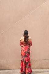 Brown Moroccan Fish Skirt Set