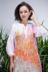 White Wildflower Zar Kurta Set