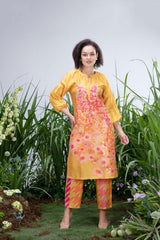 Yellow Wildflower Zar Kurta Set