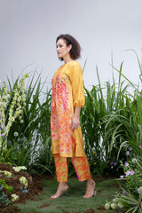 Yellow Wildflower Zar Kurta Set