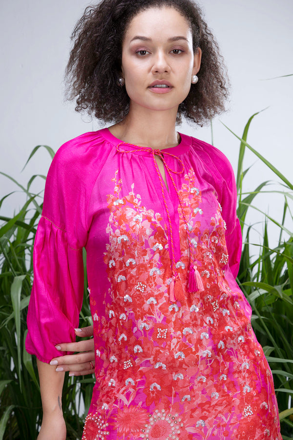 Mallika Singhania in Pink Wildflower Zar Kurta Set