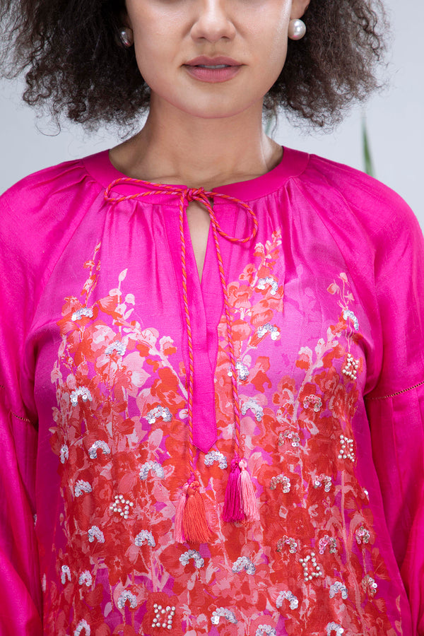 Mallika Singhania in Pink Wildflower Zar Kurta Set