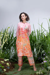 Divya Boppana in Peach Wildflower Zar Kurta set