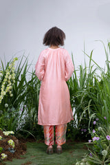 Divya Boppana in Peach Wildflower Zar Kurta set
