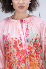 Divya Boppana in Peach Wildflower Zar Kurta set