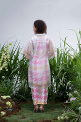 White Wildflower Organza Double Layer Set