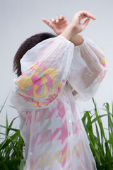 White Wildflower Organza Double Layer Set