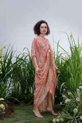Diana Penty in Green Shimmer Wildflower Cowl Kaftan