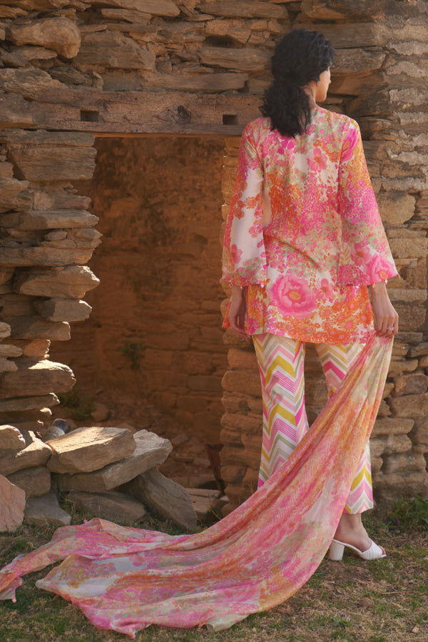 Chikky Goenka in Ivory Daisy Sharara Set