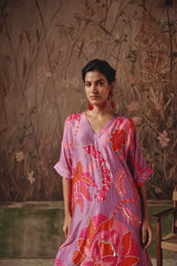 Garden Caravan Lilac Silk Kurta Set -  Archana Shah