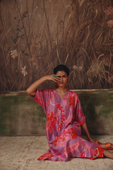 Garden Caravan Lilac Silk Kurta Set -  Archana Shah