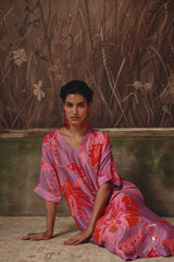 Garden Caravan Lilac Silk Kurta Set -  Archana Shah