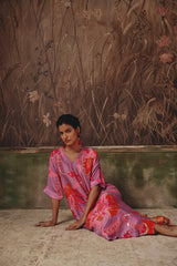 Garden Caravan Lilac Silk Kurta Set -  Archana Shah