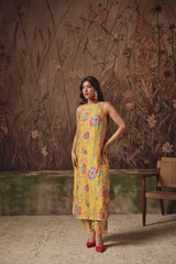Sunshine Yellow Silk Kurta Set -Archana Shah