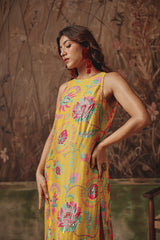 Sunshine Yellow Silk Kurta Set -Archana Shah