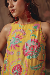 Sunshine Yellow Silk Kurta Set -Archana Shah