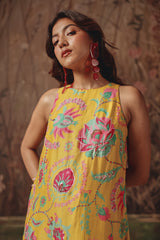 Sunshine Yellow Silk Kurta Set -Archana Shah