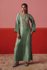 Seafoam green Silk Kurta Set - Archana Shah