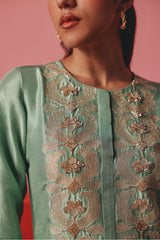Seafoam green Silk Kurta Set - Archana Shah