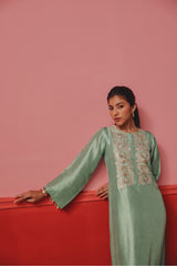 Seafoam green Silk Kurta Set - Archana Shah