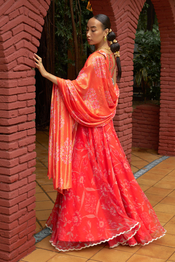 Coral Lehenga
