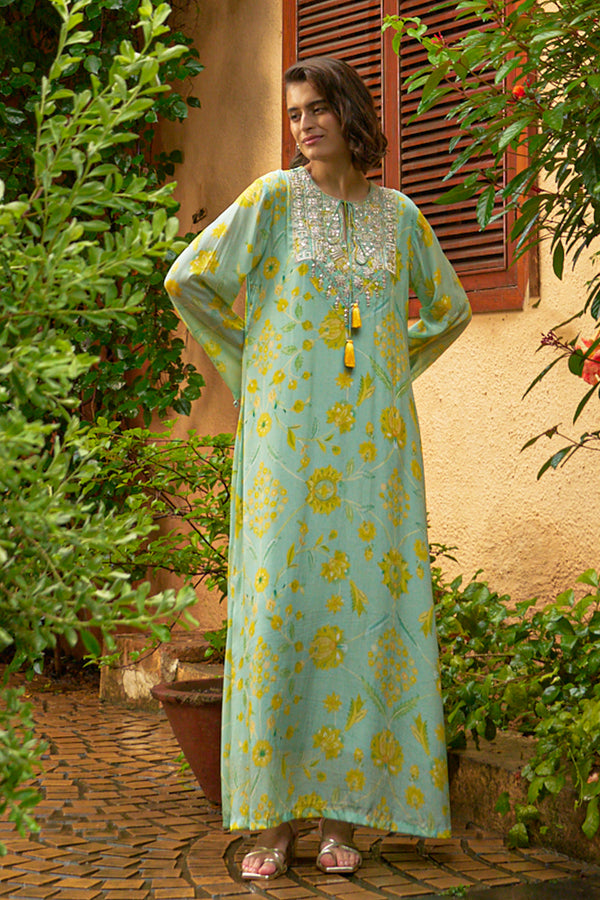 Azure Maxi Kaftan
