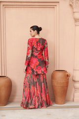 Brown Moroccan Sequin Scallop Sharara