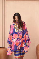 Blue Moroccan Coin Yoke Co-ord Set