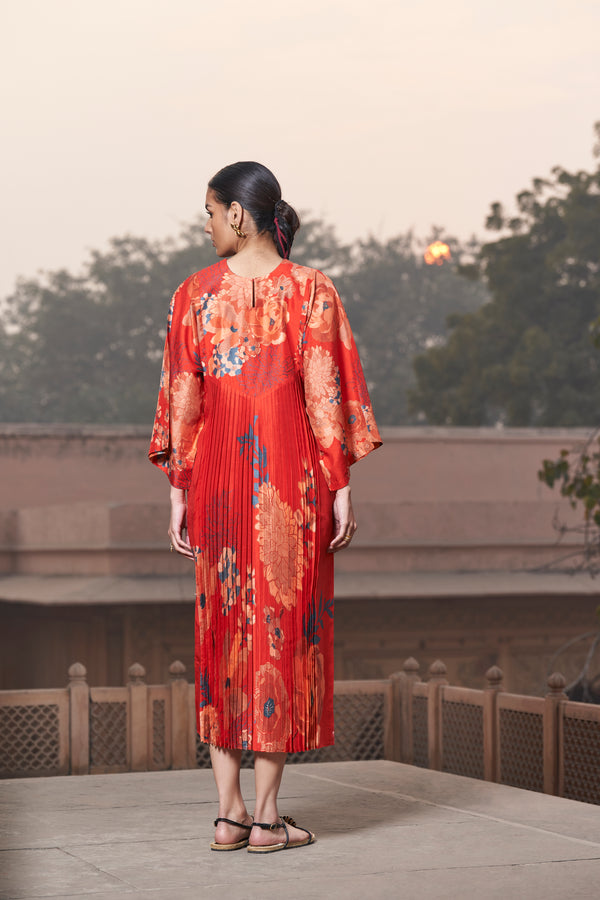 Red Moroccan Zardozi Buta Kimono