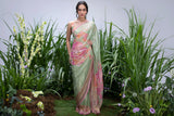 Amrita Thakur in Wildflower Green Shimmer Saree