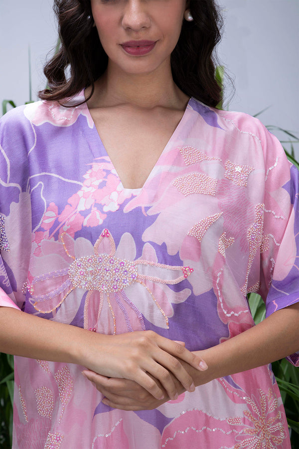 Purple Wildflower Oversize Kurta set
