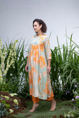 Green Wildflower Beads Kurta Set