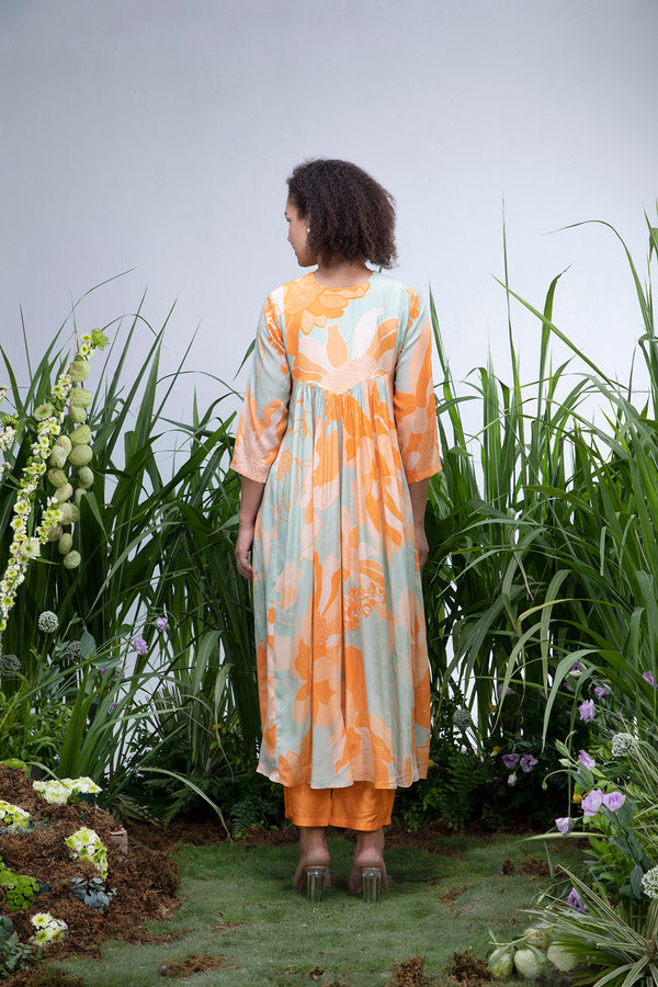 Green Wildflower Beads Kurta Set