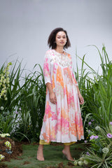 White Wildflower Zardozi Yoke Kurta set