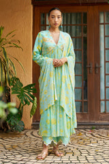 Light Blue Silk Kurta Set - Archana Shah