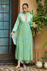 Light Blue Silk Kurta Set - Archana Shah