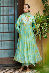Light Blue Silk Kurta Set - Archana Shah