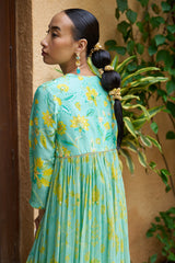 Light Blue Silk Kurta Set - Archana Shah