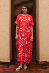 Coral Oversized Kurta Set