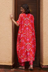 Coral Oversized Kurta Set