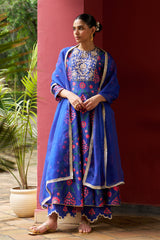 Azalea Dark Blue Designer Anarkali Kurta Set - Archana Shah