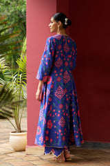 Azalea Dark Blue Designer Anarkali Kurta Set - Archana Shah