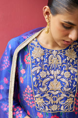 Azalea Dark Blue Designer Anarkali Kurta Set - Archana Shah