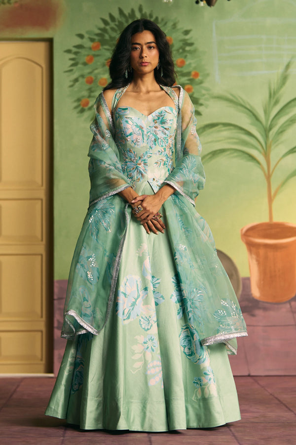Celadon Bloom Lehenga Set