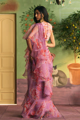 Lilac Ruffle Saree