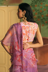 Lilac Ruffle Saree